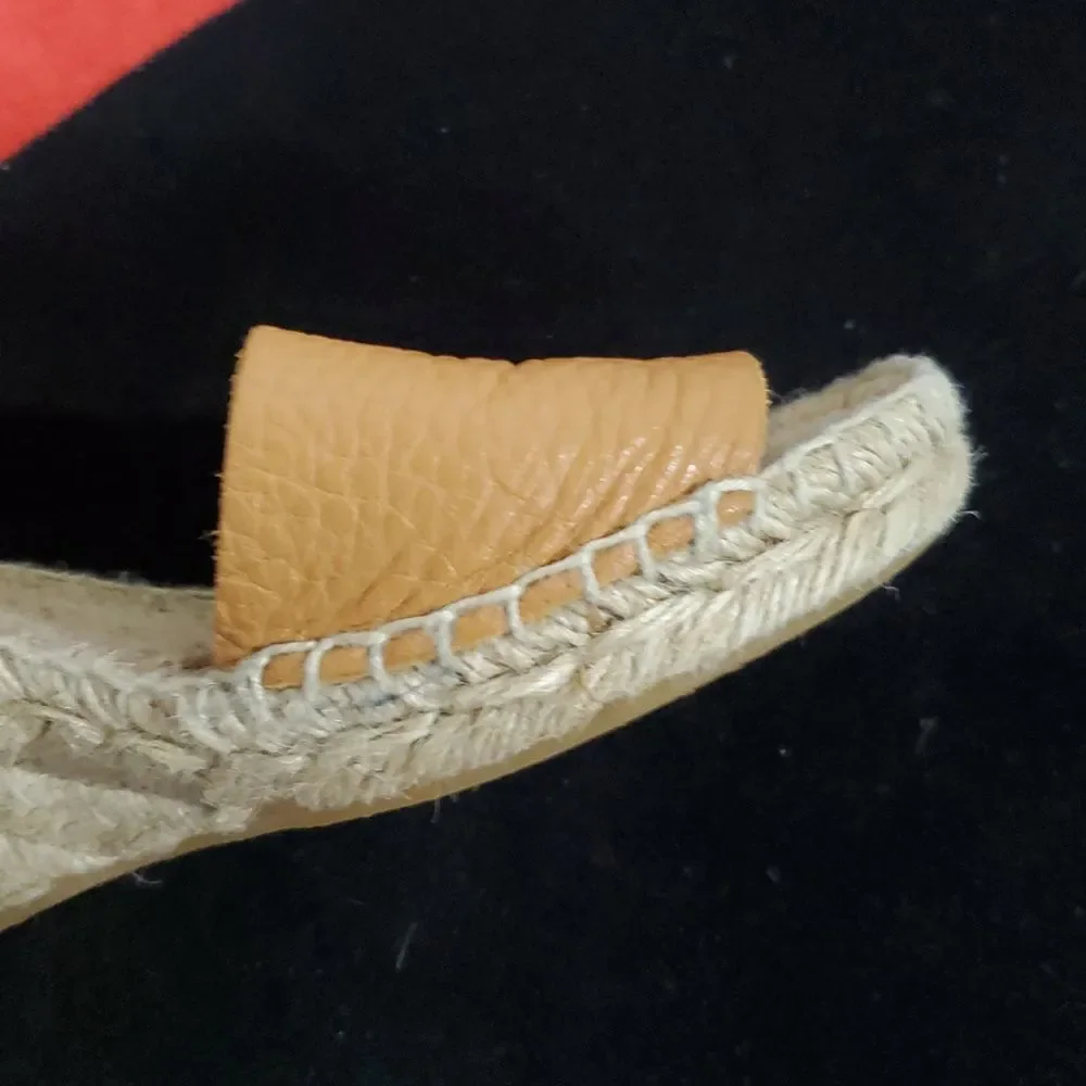 J. Crew Leather Wedge Espadrille Sandals Made In Spain Size 8